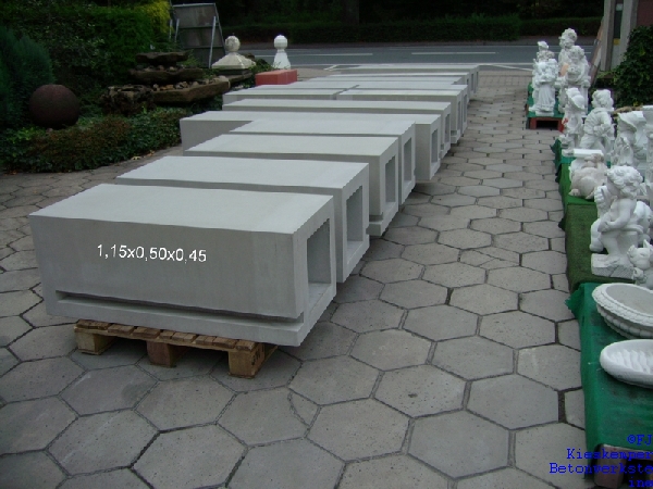 Sichtbetonquaderendstück mit Aussparung für LED Lichtleiste